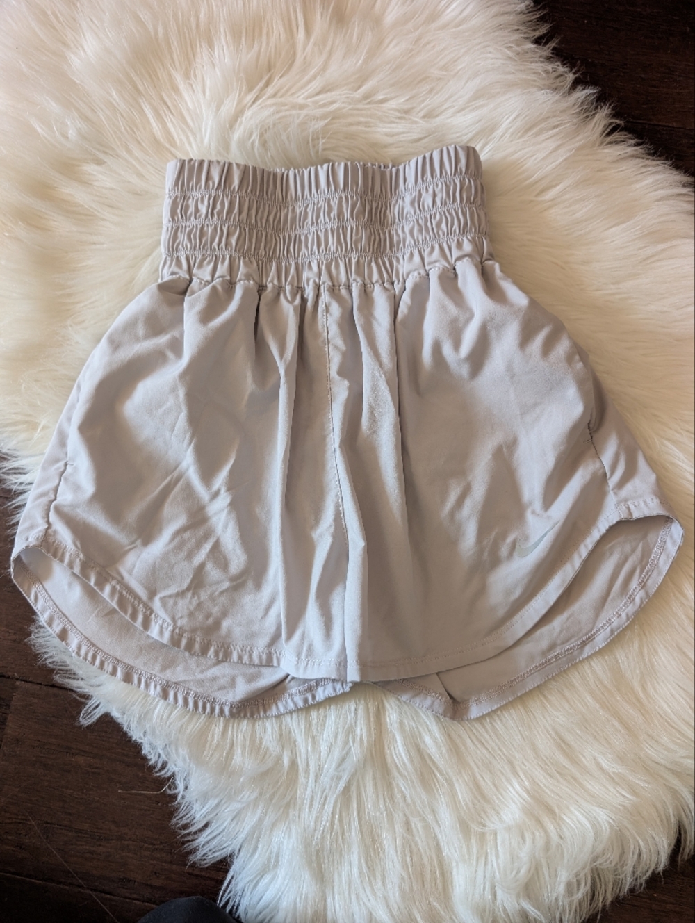 Nike One women’s dri-fit ultra high waisted 3” Brief- lined shorts XS Grey